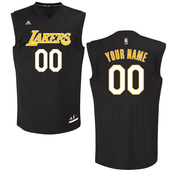 Men Los Angeles Lakers Adidas Black Custom Chase NBA Jersey